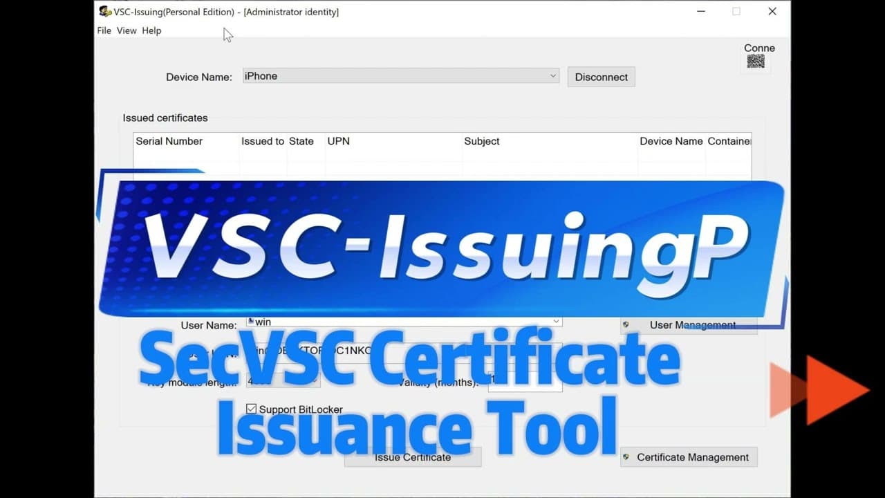 VSC-IssuingP (SecVSC Mobile Digital Credential Issuance Management Tool)